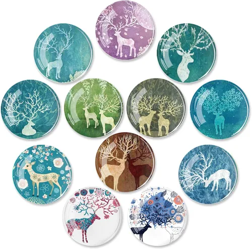 Miniatura 11 de 12 unidades de imanes magnéticos de vidrio para nevera, imanes de cristal para nevera, decoración de imanes fuertes para nevera, imanes fuertes
