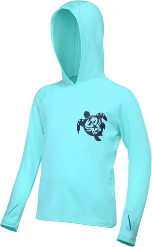 Sudadera con capucha para niños, protección solar UPF 50+, manga larga, protección solar UV, camisa de pesca para niños y jóvenes, camisas de agua