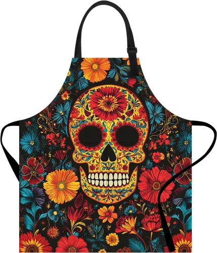 ANNA QUEEN Delantal divertido para mujeres y hombres con bolsillos, delantales de cocina ajustables para cocinar, hornear, jardinería, lindo delantal