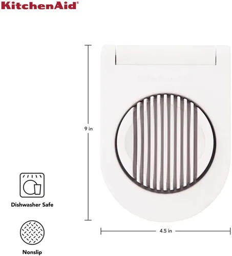 Miniatura 3 de KitchenAid Cortador de huevos clásico con alambres de acero inoxidable, 9 pulgadas, blanco