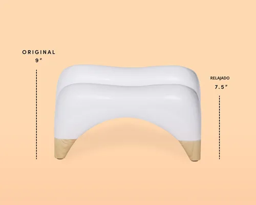 Miniatura 5 de TUSHY Ottoman - Taburete de inodoro original de primera calidad para tu baño, diseño moderno y elegante, 9.5 pulgadas, blanco / bambú, alto blanco
