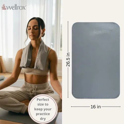 Miniatura 4 de Wellrox Toalla de mano de yoga de microfibra, súper suave, de secado rápido, antideslizante para pilates, gimnasio y entrenamientos