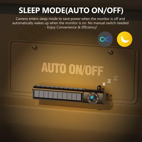 Miniatura 4 de Cámara solar inalámbrica de respaldo, monitor IPS 1080P de 5 pulgadas y cámara de respaldo de encendido y apagado automático, 2 minutos de fácil