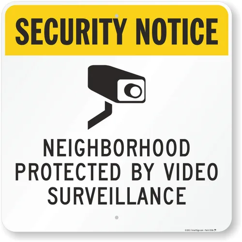 SmartSign Cartel "Barrio Protegido por Videovigilancia" | Aluminio de 24 x 24 pulgadas, fabricado en Estados Unidos