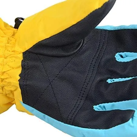 Miniatura 4 de HILEELANG Guantes de esquí de nieve para niños y niñas, impermeables, para invierno, para exteriores, para clima frío, guantes de snowboard