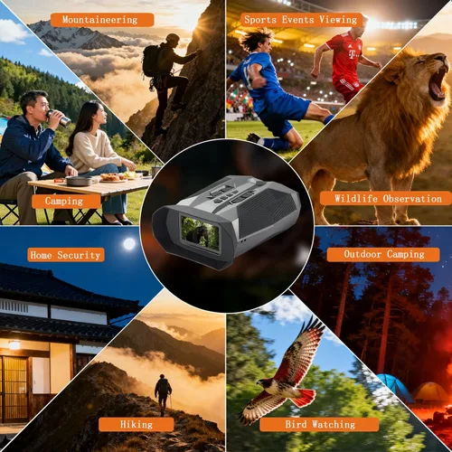Miniatura 9 de Binoculares de visión nocturna para adultos con infrarrojos Gafas de visión nocturna digital con zoom de 20 × con fotos 4K, alcance de 984 pies