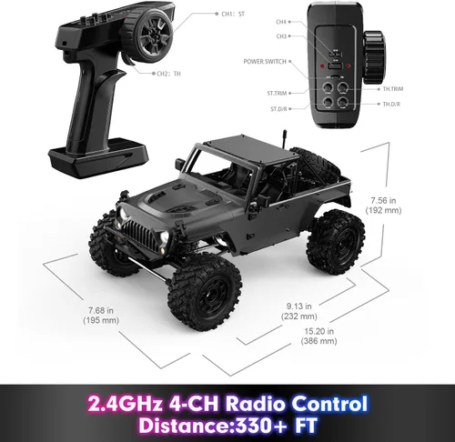 Miniatura 6 de HYPER GO H12Y 1/12 RC Rock Crawlers sin escobillas 4X4 para adultos, camiones RC todo terreno con ejes portal, impermeables con estuche de metal