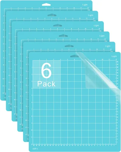 Gwybkq Juego de 6 alfombrillas de corte ligeras, compatibles con Cricut Maker/Explore Air 2/Air/One (12 x 12 pulgadas), almohadillas adhesivas Azul