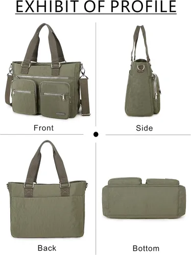 Miniatura 4 de Bolso de hombro de nailon repelente al agua - Maletín para portátil Bolsa clínica Oliva