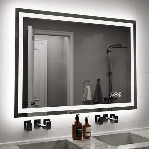 Miniatura 14 de Espejo de baño LED de 24 x 32 pulgadas, espejo de baño antivaho con luces, espejos de tocador iluminados montados en la pared, regulable
