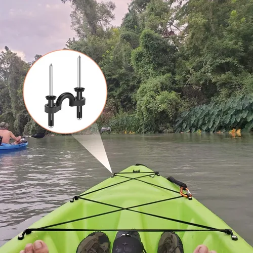 Miniatura 6 de HLOGREE Paquete de 2/4 asas para kayak, mango de transporte de kayak con remaches, asas de repuesto para kayak, asas de kayak para Naranja - 4 asas