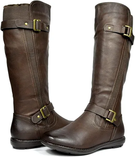 Miniatura 2 de DREAM PAIRS - Botas de invierno altas hasta la rodilla con forro de piel sintética para mujer