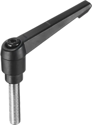 Miniatura 52 de uxcell Manija de palanca de sujeción ajustable M5 x 0.787 in óxido negro métrico acero al carbono macho roscado perillas de mano con botón