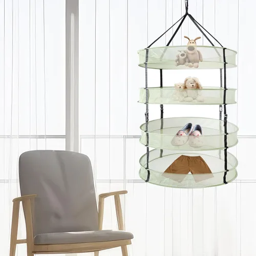 Miniatura 2 de iPower Escurridor plegable de malla plegable de 4 niveles, para colgar ropa sucia, suéter, traje de baño, ropa interior y juguetes