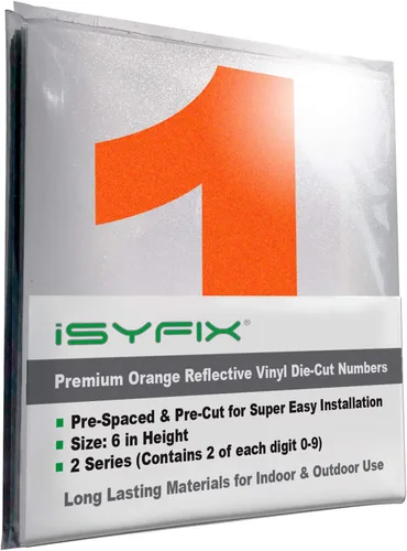 Miniatura 24 de iSYFIX Calcomanías de Números de Vinilo Verde Manzana – 1.5 Pulgadas Autoadhesivas (2 Juegos) – Calcomanía Premium Troquelada y Pre-espaciada