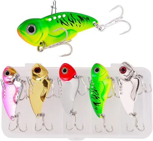 Miniatura 7 de Señuelos de hoja de metal VIB, señuelos de pesca duros con cuchilla, señuelos de pala giratoria, cucharas de fundición largas para lubina