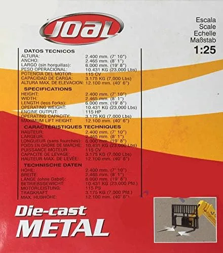 Miniatura 9 de para JOAL GEHL DYNALIFT DL-6H 1/25 DIECAST Modelo CAR acabado camión