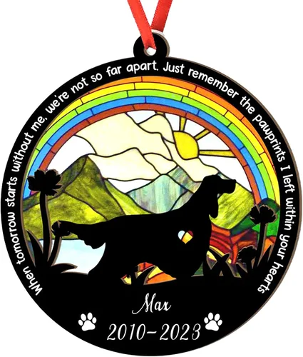 Miniatura 70 de Adorno personalizado para atrapasoles de sabueso afgano, adorno de Navidad de sabueso afgano, regalo para perro amante, sabueso afgano conmemorativo