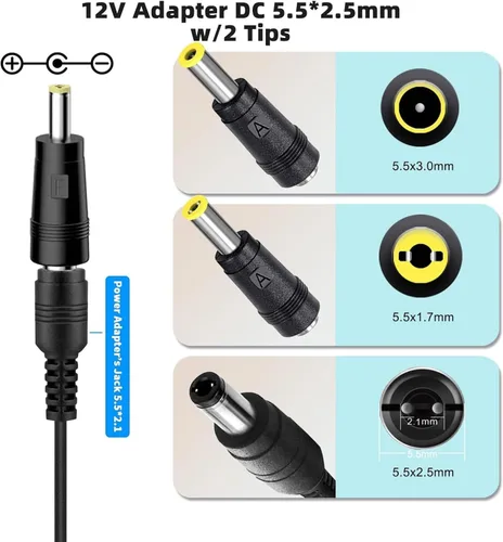 Miniatura 4 de Cargador de teclado Casio de 12 V CA/CC compatible con teclado Casio WK-1600 WK-1800 WK-1630 WK-3000 WK-3000D WK-3200 WK-3300 WK-3500 WK-3800