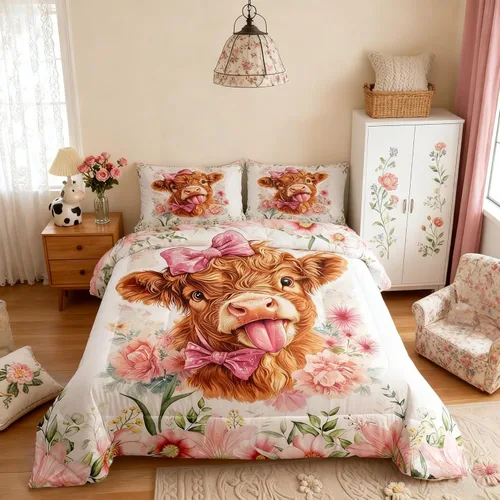 Miniatura 22 de Castle Fairy Daisy Florals Comforter Set Twin Size,Hippie Flowers Bedding Set,Kids Boys Adults Bedroom Decor,70s Retro Floral Super Soft Duvet