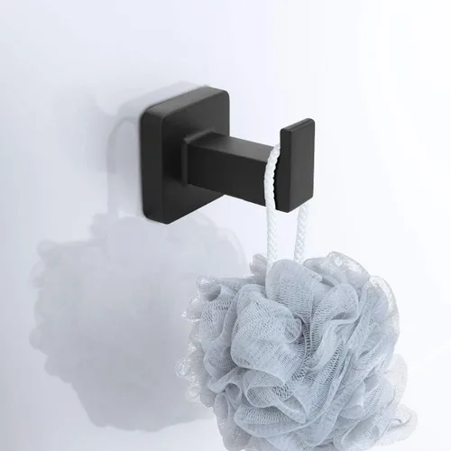 Miniatura 2 de Juego de accesorios de baño de 4 piezas, juego de toallero de acero inoxidable negro mate, incluye barra de toalla de 20 pulgadas, anillo de toalla