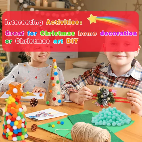 Miniatura 9 de MORFEN 150 pompones, pompones de 1 pulgada de color rojo oscuro, bolas esponjosas, pequeños pompones para manualidades, proyectos de manualidades