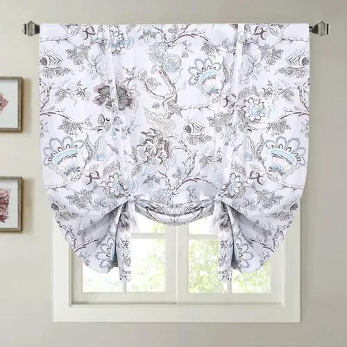 Miniatura 12 de H.VERSAILTEX Blacout - Cortina de amarre de 63 pulgadas de largo, con aislamiento térmico y bolsillo para cortinero, panel de cortina ajustable, 42