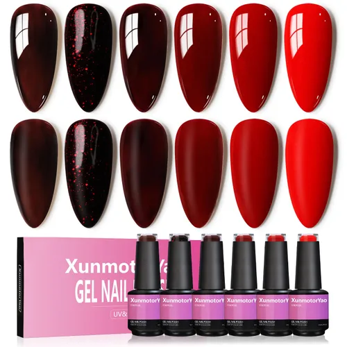 Miniatura 20 de Juego de esmaltes de uñas de gel, 6 colores, color rosa nude, kit de esmalte de uñas LED UV, kit de uñas Minicure para bricolaje, arte de uñas