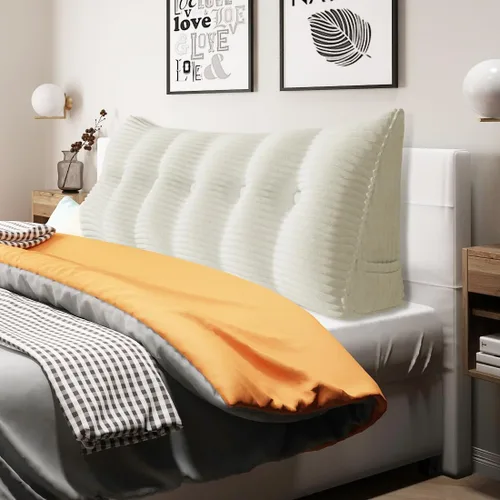 Miniatura 47 de Almohada de cuña gruesa de 14 libras tamaño King para cabecero, posicionador de cuerpo, almohada de lectura triangular para sentarse en la cama