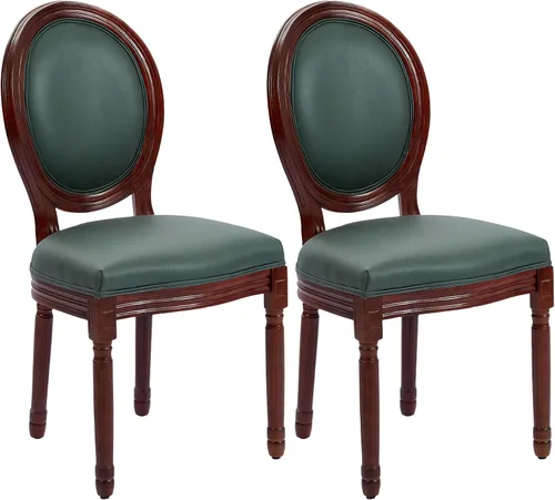 Miniatura 21 de Juego de 2 sillas de comedor francesas con respaldo redondo, sillas de comedor tapizadas de mediados de siglo con patas de madera maciza para Beige
