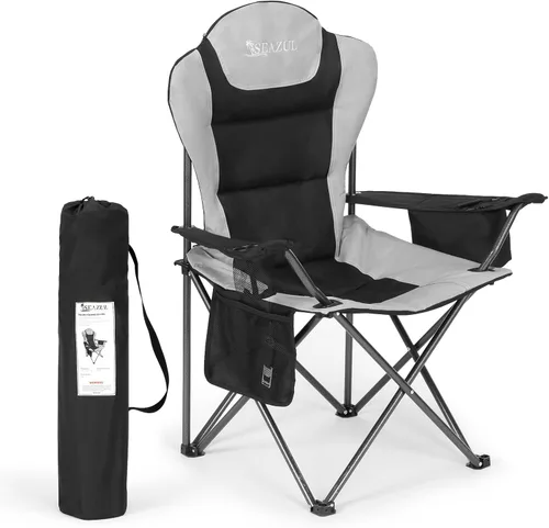 Seazul Sillas de camping para adultos, silla de campamento, sillas plegables para exteriores, soporta 380 libras, sillas portátiles de viaje para