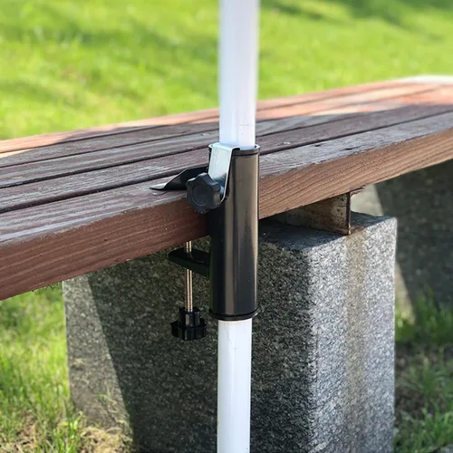 Miniatura 3 de Cunguv Soporte de abrazadera de paraguas para exteriores, resistente clip de montaje para paraguas negro