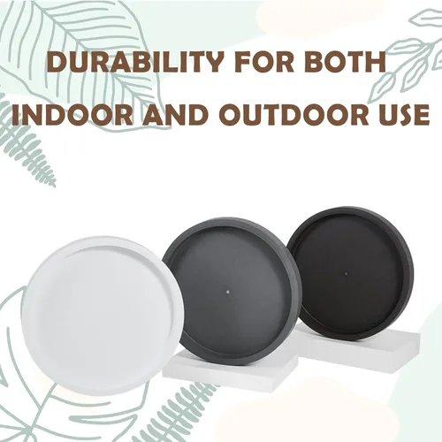 Miniatura 6 de Organizador de macetas de 15.5 pulgadas con ruedas, soporte de ruedas resistente para plantas en maceta, bandeja de base redonda con ruedas, soporte