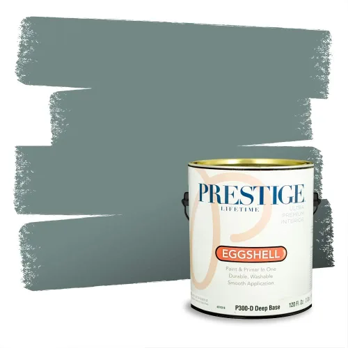 Miniatura 216 de Prestige Paints - Pintura exterior e imprimación en uno, 1 galón, plano, compatibilidad comparable con el color menta «Whipped Mint» de Behr