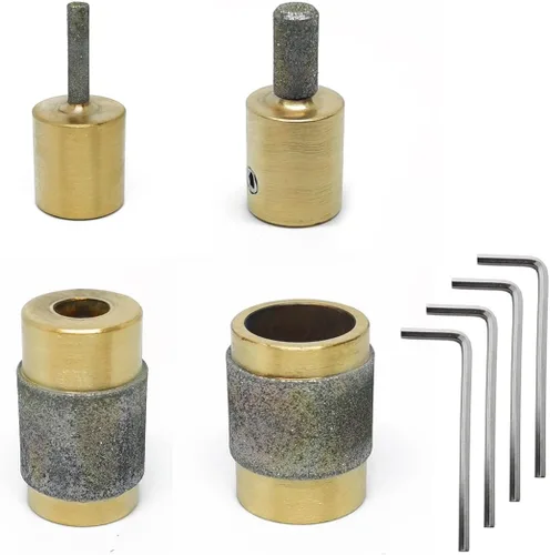 Brocas de amoladora de vidrio, 4 piezas, muela abrasiva de vidrieras de diamante, incluye cabezales de amoladora de vidrio de diamante de 1 3/4 1/4