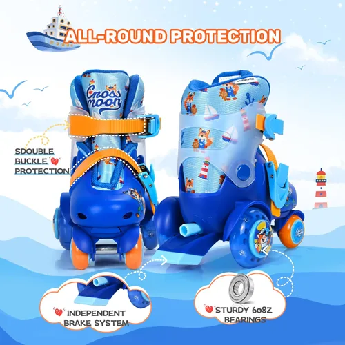 Miniatura 4 de Patines ajustables para principiantes para niños: ruedas iluminadas, divertido diseño de tractor para niñas, niños y niños pequeños Capitán Fox