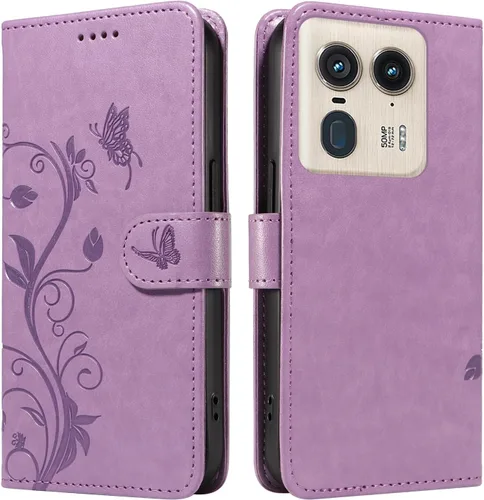 Miniatura 67 de Funda para Motorola Moto E22/E22i, piel sintética, con tarjetero y correa para la muñeca, a prueba de golpes, funda magnética para Motorola Moto Rojo