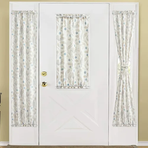 Miniatura 2 de VOGOL - Cortina decorativa con patrón de pájaros para puerta delantera, cortinas francesas de cocina con reducción de vista, 1 panel de lino