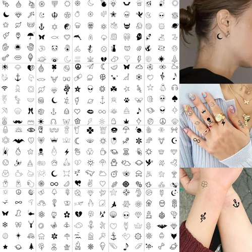 Miniatura 10 de NEZAR - 6 hojas con tatuajes temporales e impermeables, con diseño de planetas geométricos en 3D, estrellas y luna, montaña, para el antebrazo