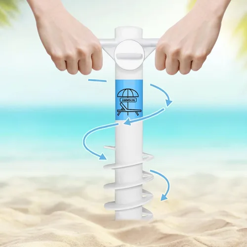 Miniatura 5 de AMMSUN Ancla de arena para sombrilla de playa, resistente, base de sombrilla para exteriores con 5 tornillos en espiral, universal y talla única