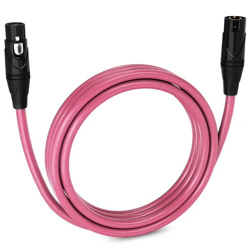 Miniatura 124 de LyxPro Cable de micrófono XLR hembra a macho de ángulo recto de 3 pines de 1.5 pies para altavoces amplificados, interfaz de audio, rendimiento