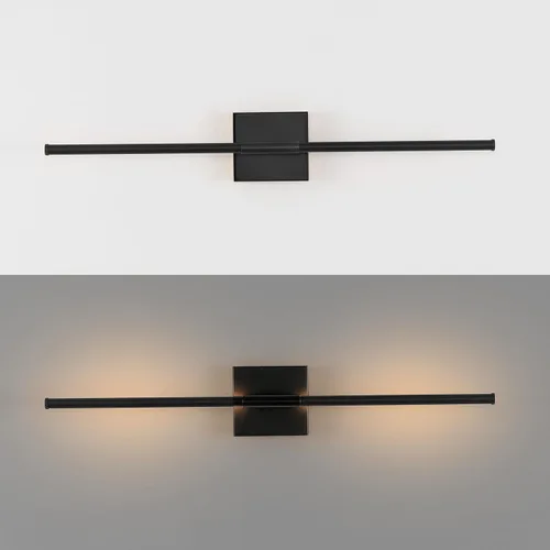 Miniatura 6 de JONATHAN Y Aplique de pared LED integrado moderno regulable negro de 28 pulgadas, luz de tocador de metal para espejo de baño, dormitorio, pasillo