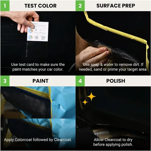 Miniatura 4 de TouchUpDirect 820/1AG/PAB Santorini Black Pearl - Aerosol de pintura de retoque compatible con Land Rover Exact Match - Kit esencial Santorini Perla