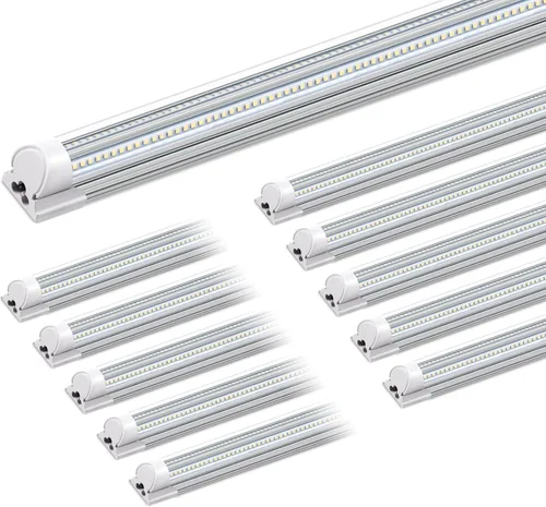 Miniatura 15 de Barrina T8 Luz LED para Taller 4 Pies, 40W 5500LM 5000K, Cubierta Transparente, Luces de Techo para Garaje, Lámpara LED en Forma de V, Luces