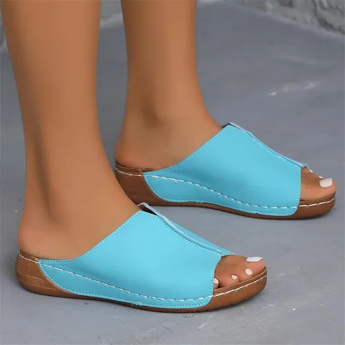 Miniatura 2 de Sandalias ortopédicas para mujer con soporte para el arco, cómodas sandalias ortopédicas de verano con puntera abierta Azul cielo