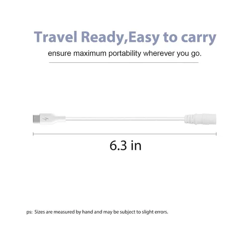 Miniatura 5 de Reemplazo para enchufe de barril de anillo a adaptador USB-C para paneles solares de enchufe de barril y cámaras USB-C para panel solar