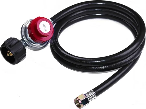 DOZYANT Regulador de propano ajustable de 0-30 PSI con manguera QCC1/tipo 1 de 4 pies - Se adapta a quemador de propano, ahumador de freidora de