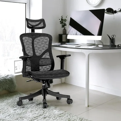 Miniatura 2 de Ergonomic Office Chair, High Back Office Chair with Adjustable Lumbar Support Comfortable Thick Cushion Computer Desk Chair Wide Headrest &