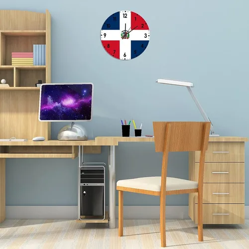 Miniatura 815 de Cheyan Reloj de pared con bandera de Canadá de 12 pulgadas, silencioso, sin tictac, de PVC, funciona con pilas, reloj redondo decorativo, regalo