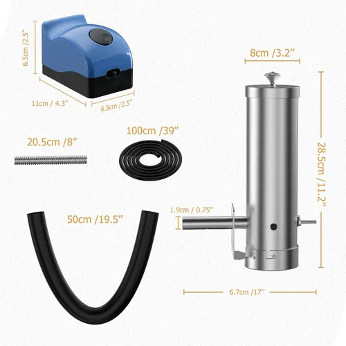 Miniatura 2 de Generador de humo frío con tapa y bomba de aire, ahumador eléctrico portátil para barbacoa, pellets de madera, ahumador al aire libre, accesorio